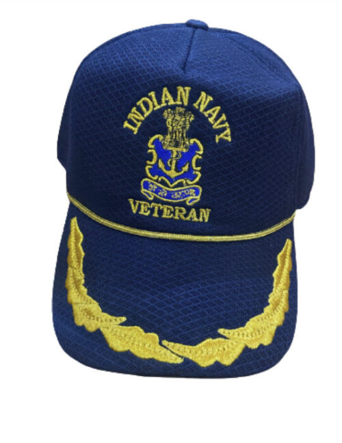 Indian Navy Veteran Blue Cap - Single Braided